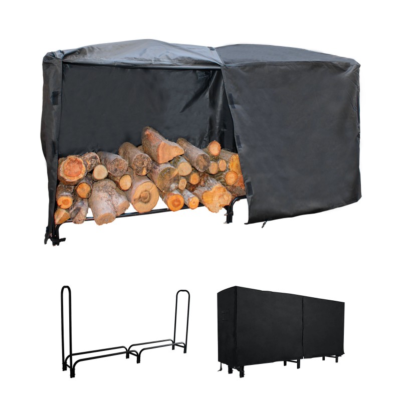 Holzaufbewahrung mit Schutzhülle