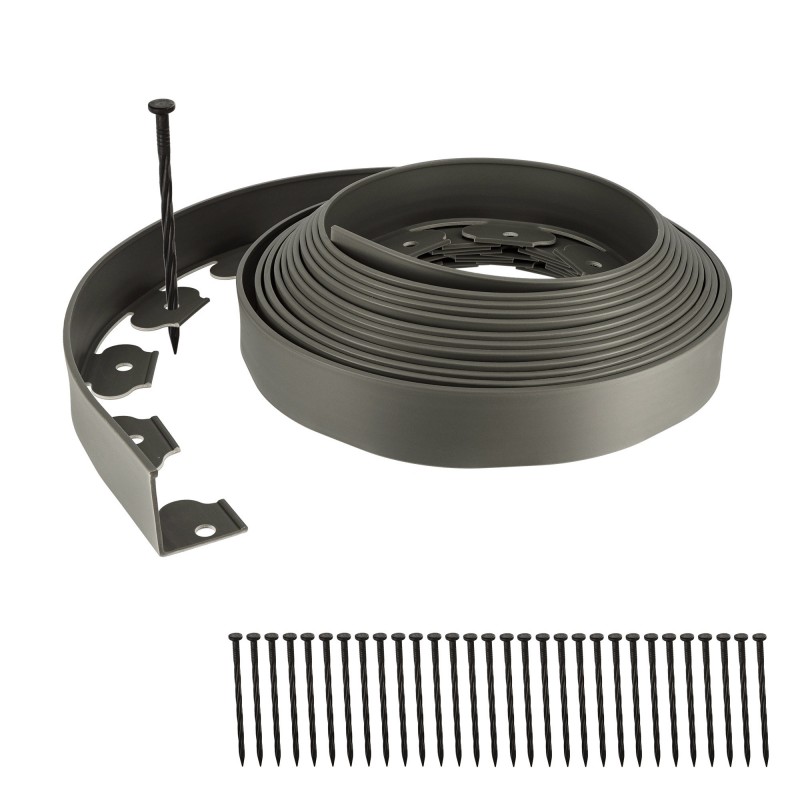 Borde de jardín flexible gris