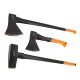 3 Forged steel axes with tri-material handles