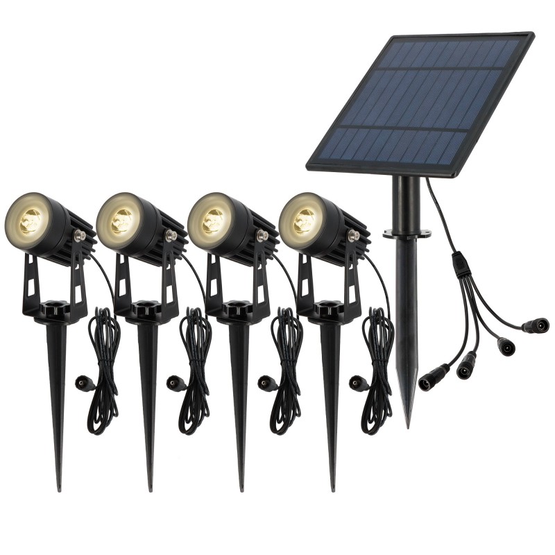Focos solares LED con mástiles X4