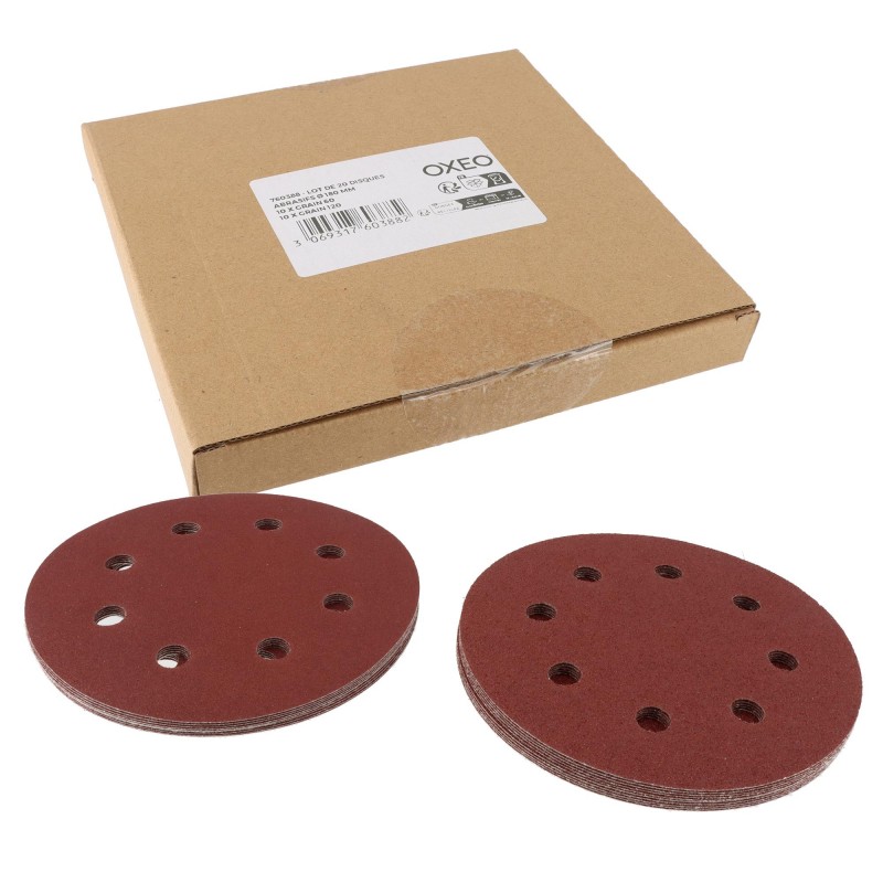 Set of 180 mm diameter sanding discs