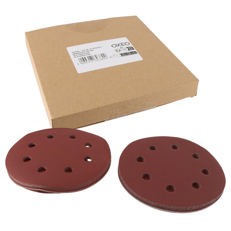 Juego de discos de lija de 180 mm de diámetro