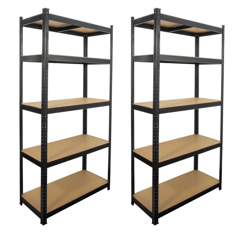 Lote de 2 estantes modulares resistentes, negro