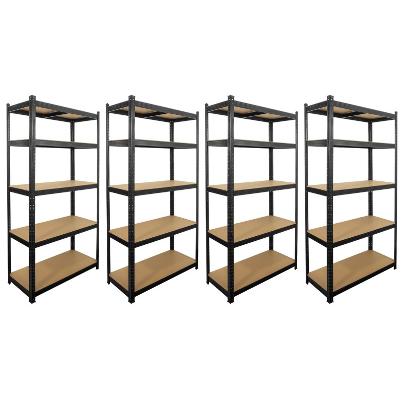 Lot de 4 étagères modulables charges lourdes noire