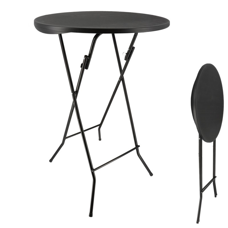 Foldable bar table, 80 cm, black