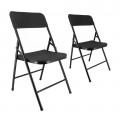 Black folding chairs