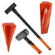 Kit fendeur de bûche manuel bois 4 outils
