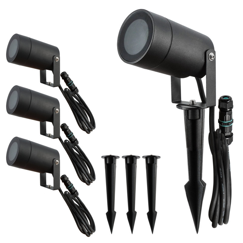 Designer outdoor spotlights with Black stake