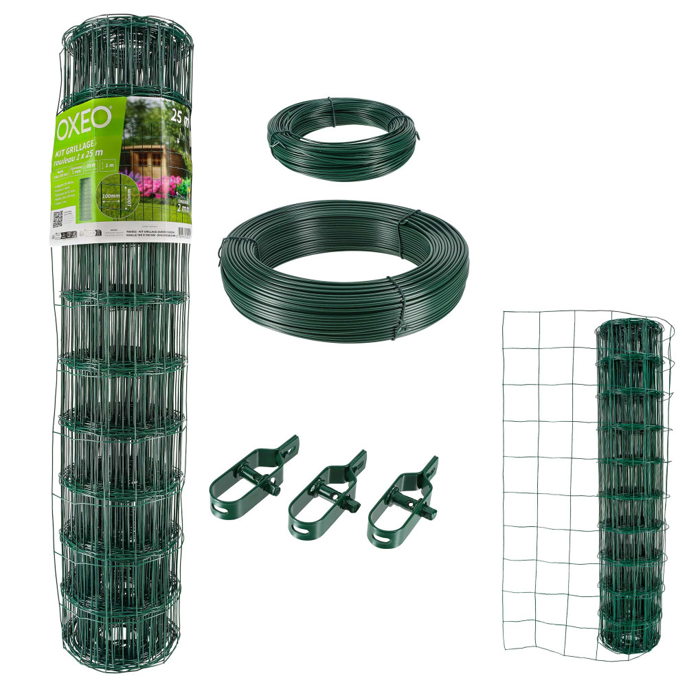Grillage soudé - Rouleau 25x1m - Maille 100x100 mm