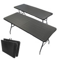 2 tables pliantes effet bois noires